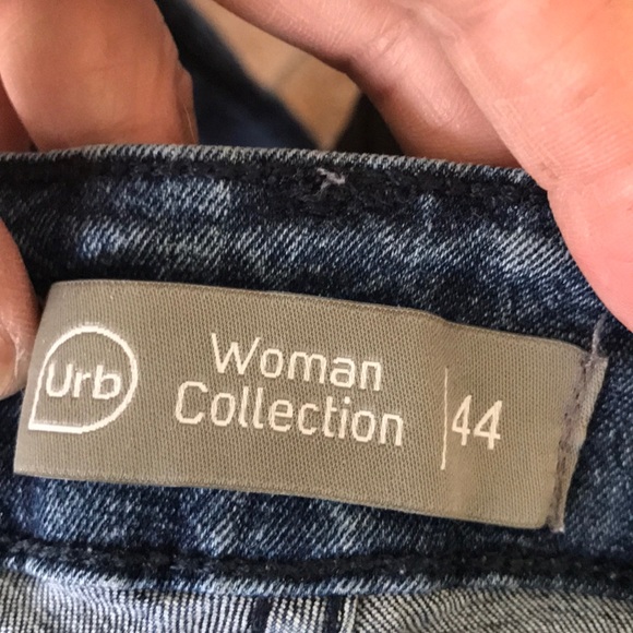 Urban Outfitters Jeans Size 32 Blue Dark Wash Plaid Print Denim Stretch Fall - Picture 4 of 4